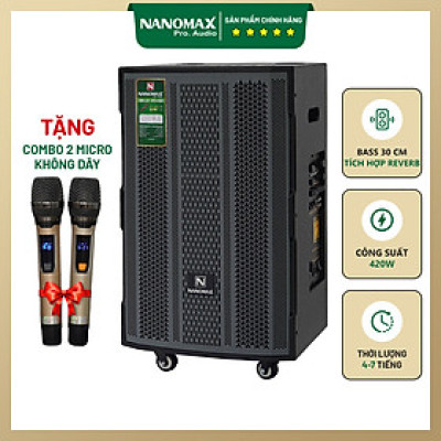 Loa Kéo 4 Tấc Nanomax SK-1201 Bass 30cm 420w Karaoke Bluetooth. Hàng chính hãng