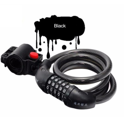 Khóa dây xe đạp 5 số dài 1.2m đổi được mã Tặng 1 đèn led cắm cổng USB
