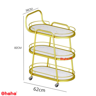 KỆ TRANG TRÍ PHÒNG BẾP SANG TRỌNG CÓ BÁNH XE CAO CẤP OHAHA - KTT022