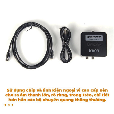 Bộ chuyển âm thanh TV 4K quang optical sang audio AV ra amply + Cáp optical KA03 Bộ Chuyển Quang Âm Thanh Từ Digital Sang Analog Âm Thanh Lớn Tặng Kèm Dây AV - Hàng chính hãng