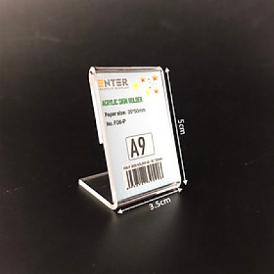 Kệ mica 1 mặt Enter F06-P 35x50mm A9 đứng, Kệ menu chữ L, Khung thông tin sản phẩm, Khung bảng giá, Kệ trưng bày để bàn