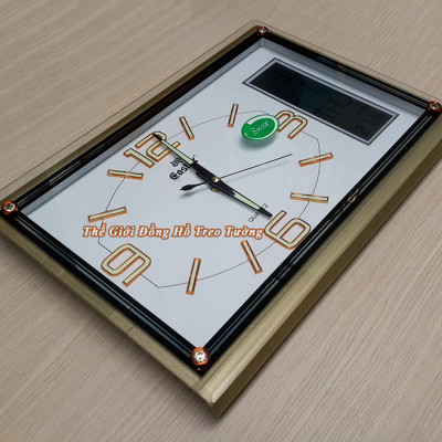 Đồng Hồ Cao Cấp EASTAR Có DẠ QUANG & LỊCH và NHIỆT KẾ ĐIỆN TỬ - Máy KIM TRÔI - Tặng Pin Maxell - Decor Trang Trí Nhà - BH 1 Năm