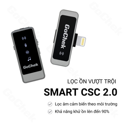 Micro thu âm không dây GoChek Ultra S24, tích hợp 2 chân cắm khi livestream/quay video/ghi âm cho điện thoại/máy tính bảng/PC/Laptop - Hàng chính hãng