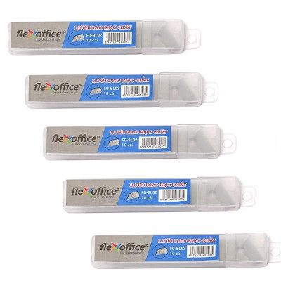 Combo 5 hộp Lưỡi dao rọc giấy Flexoffice FO-BL02