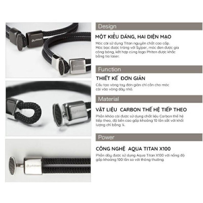 Vòng tay Phiten Rakuwa x100 carbon TG635025/TG635027/TG635125/TG635127