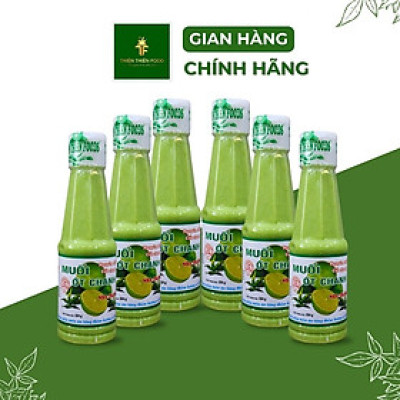 Muối Ớt Xanh Chai Lớn 250g (lốc 6 chai) Thương Hiệu Thiên Thiên Food - Đặc Sản Nha Trang Dùng Chấm Hải Sản