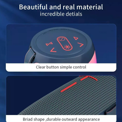 Loa bluetooth thể thao chống nước chuẩn IPx6 hiệu WIWU Thunder P40 trang bị đèn LED đổi màu, hỗ trợ Bluetooth 5.0, có jack âm thanh AUX 3.5mm, thời gian nghe nhạc lên đến 6h - hàng nhập khẩu