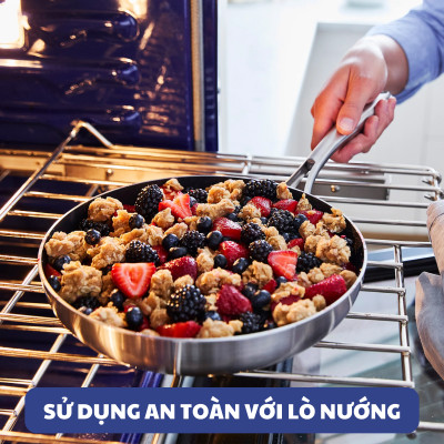 Quánh chống dính có miệng rót thép không gỉ phủ tinh thể kim cương cao cấp Blue Diamond 16cm có nắp kính