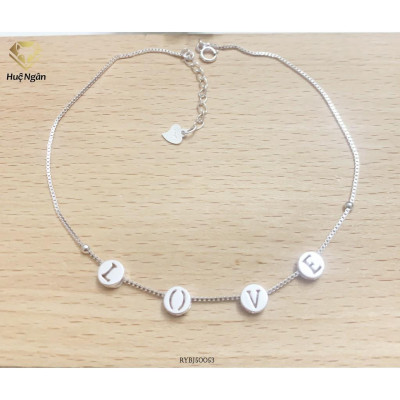 Lắc chân bạc Ý 925 Huệ Ngân - LOVE RYBJ50053