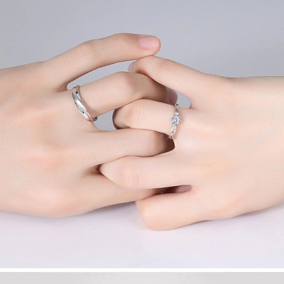 Nhẫn Đôi Bạc Nhẫn Cặp Bạc Đẹp Tình Yêu Trở Lại - BẠC HIỂU MINH NC434S