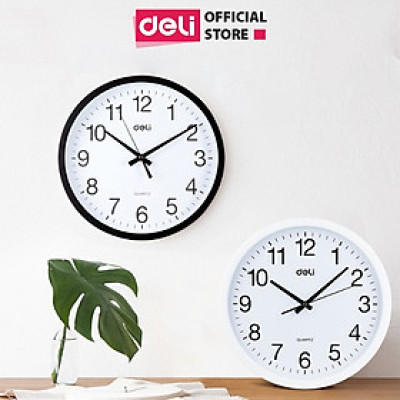 Đồng Hồ Treo Tường Tròn Chạy Êm Không Tiếng Động Deli - Thiết Kế Decor Trang Trí Nhà Và Quán Cafe