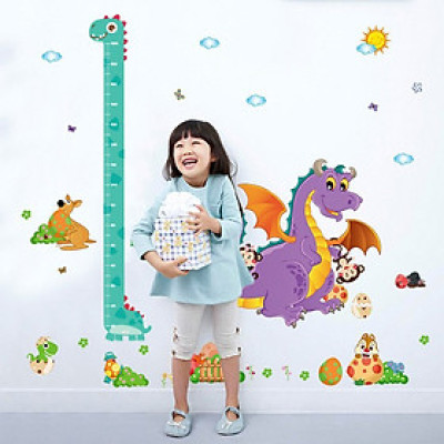 Thước Decal Đo Chiều Cao (30cm-170cm) Dán Tường cho Bé Hình Con Vật Đáng Yêu - Lalala Baby