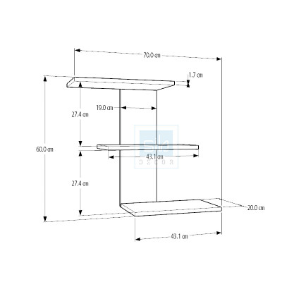 Kệ Gỗ Trang Trí Treo Tường 3 Tầng Nhỏ Gọn, Xinh Xắn Thương Hiệu SIB Decor KT512