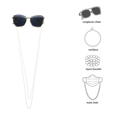 Dây đeo kính đeo gọng kính đeo khẩu trang ngọc trai 2 lớp phong cách Âu Mỹ độc lạ