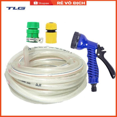 Bộ dây vòi xịt tưới cây, rửa xe (cút nhựa nối nhựa xanh) 206843