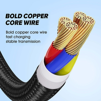 Dây Sạc 3 Đầu, Dây Sạc Nhanh 100W Với 3 Đầu Sạc Phù Hợp Với Nhiều Dòng Điện Thoại Dài Khoảng 1 Mét - Hàng Nhập Khẩu