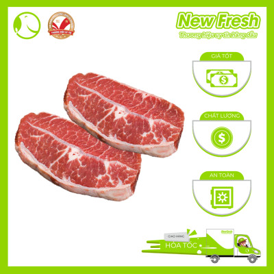 [GIAO NHANH HCM] Lõi Vai Bò Mỹ Cắt Lát Nướng Steak - Khay 500Gr
