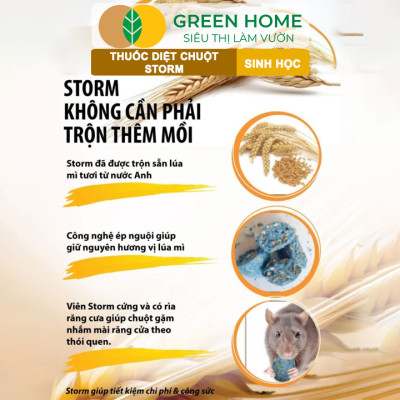 Thuốc Diệt Chuột Greenhome, Storm, Sinh Học Thế Hệ Mới, Tận Gốc, Cả Tổ, An Toàn Với Người, Vật Nuôi