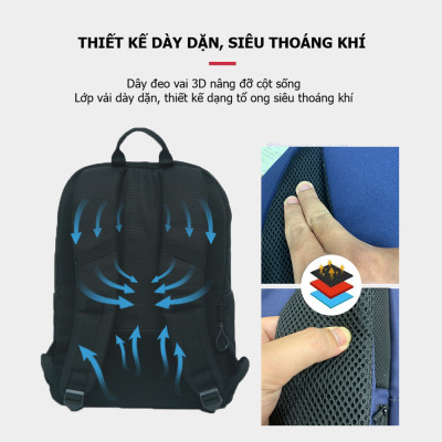 Balo nữ Dynamic Backpack B1 chính hãng NATOLI nhiều ngăn kháng nước siêu nhẹ thời trang phong cách cao cấp