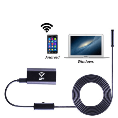 ROGTZ - Camera Nội Soi WiFi Chống Nước HD 1M Len 8mm Chất lượng hình ảnh HD 6LED Kết nối Wifi  Tương thích Ios Android Windows Chống nước IP67 Đa mục đích sử dụng Kiểm tra đường ống, thiết bị máy móc, động cơ Sửa chữa bảo dưỡng thiết bị  - Hàng Chính Hãng