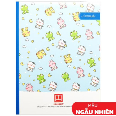 Combo 5 Vở Class Animals - 4 Ly Ngang 200 Trang 70gsm - Hồng Hà 0442 (Mẫu Màu Giao Ngẫu Nhiên)