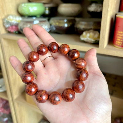 Vòng gỗ nu huyết long - Size 16li VIP - nu nhiều - đậm dầu - hương thơm tự nhiên