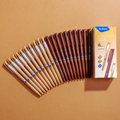 Hộp 20 Bút Gel Buttersmooth B 0.5 mm - Thiên Long GELB-032 - Phiên Bản Cà Phê - Mực Xanh