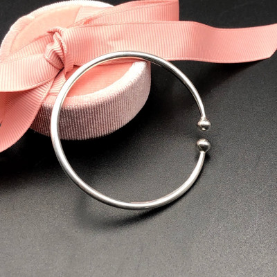 Lắc Tay Vòng Tay Nữ Trơn Đặc  Bạc Ta Nguyên Chất S99 Bạc Hiểu Minh LTU501