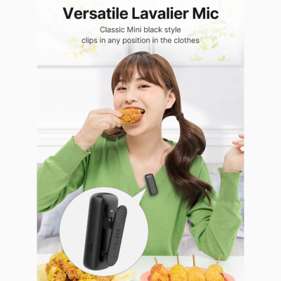 ROGTZ - Mic thu âm Không dây Ulanzi J11 | Micro đa hướng | Giảm tiếng ồn | Sóng UHF | 20m | 800mAh | 5 lần sạc | Micro 6-7h | Đầu thu 6-7h | Lig.htni.ng/Type C | Nhựa ABS | 51g | 20m/65ft | ≤25ms | Tai nghe | 80mAh | 300mAh | Hàng Chính Hãng