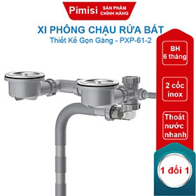 Xi Phông Chậu Rửa Bát Pimisi PXP-61-2 Tối Ưu Không Gian Nhà Bếp Với Hệ Thống Thoát Nước Tối Ưu, Cơ Chế Ngăn Mùi Hiệu Quả | Chính Hãng