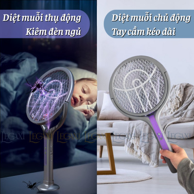 Vợt Diệt Muỗi Trên Cao - Cán Kéo Dài - Đập Muỗi Trần Nhà, Vách Tường, Không Cần Ghế - Đèn Uv Thu Hút Muỗi Tự Động - Vợt Bắt Muỗi, Côn Trùng Hiệu Quả - Đèn UV Thu Hút Và Diệt Muỗi Tự Động