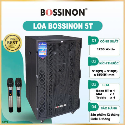 Loa kéo công suất lớn bass 50 đơn Bossinon W-AM5579AK- CÔNG SUẤT 1.200W- Hàng Chính Hãng