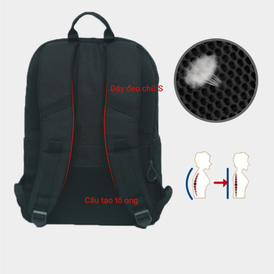 Balo nữ Dynamic Backpack B1 chính hãng NATOLI nhiều ngăn kháng nước siêu nhẹ thời trang phong cách cao cấp