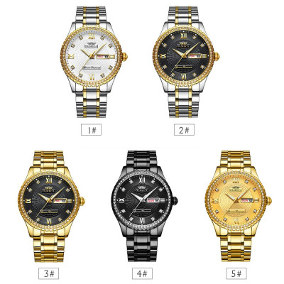 Đồng hồ thạch anh Dây đeo bằng thép không gỉ Thời trang chức năng 3ATM Hiển thị dạ quang OLMECA