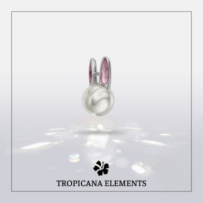 Vòng Tay Tropicana Phối Charm Swarovski Pha Lê Thỏ Xinh Lấp Lánh Ánh Hồng