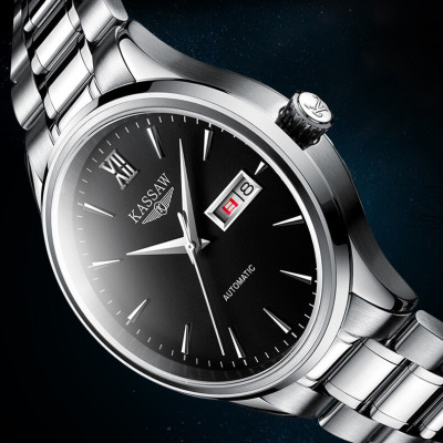 Đồng hồ nam chính hãng Kassaw K883-2 hàng mới 100% ,kính sapphire chống nước,chống xước,máy cơ (Automatic),mặt đen dây kim loại thép không gỉ 316L ,kiểu dáng đơn giản ,size mặt to 42mm