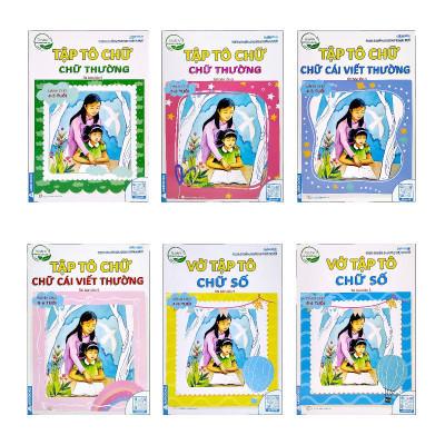 Sách - Tủ sách chồi non chăm học - Vở ô ly tập tô chữ - Bộ 6 Cuốn