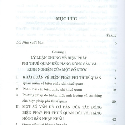 Biện Pháp Phi Thuế Quan Của Việt Nam Đối Với Hàng Nông Sản Nhập Khẩu (Sách chuyên khảo)
