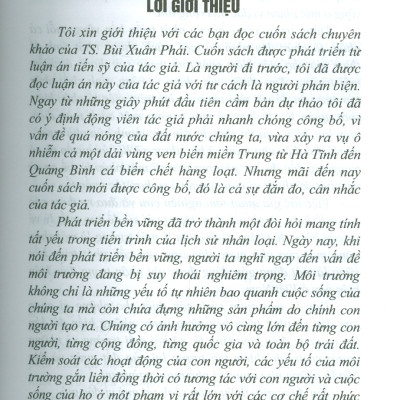 Chức Năng Quản Lý Môi Trường Của Nhà Nước Đáp Ứng Yêu Cầu Phát Triển Bền Vững Ở Việt Nam (Sách chuyên khảo) - TS. Bùi Xuân Phái