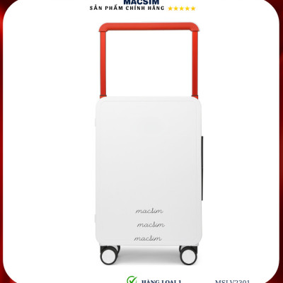 Vali cao cấp Macsim SMLV2301 cỡ 20 inch màu trắng- Hàng loại 1