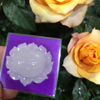 MẶT DÂY CHUYỀN BÔNG SEN TRẮNG TINH BÓNG ĐẸP 100% ĐÁ CẨM THẠCH TỰ NHIÊN NỮ MỆNH KIM THỦY 28MM