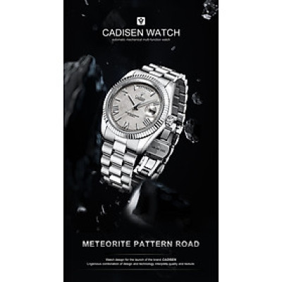 Đồng Hồ Nam Cadisen C8185M1 Chính Hãng Full Box Chống Nước Kính Chống Xước Dây Thép BH 2 Năm Máy Cơ
