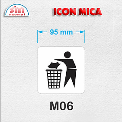 Icon mica 9.5x9.5cm trắng