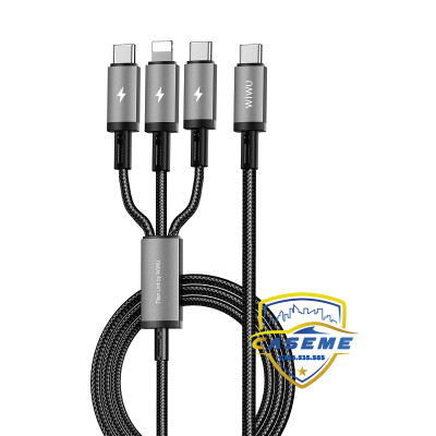 Cáp Sạc 66W 3 Đầu USB C sang USB C + USB C + iP TITAN LINK Series Wi-C060 - Hàng Chính Hãng