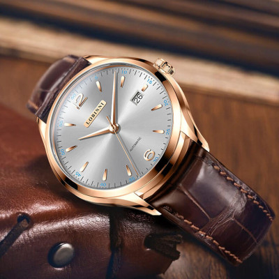 Đồng hồ nam chính hãng LOBINNI L16005-1 fullbox,Kính sapphire ,chống xước,chống nước,mặt trắng vàng dây da nâu xịn, thép không gỉ 316L,Đồng hồ cơ (Automatic) bảo hành 24 tháng, Mới 100%,thiết kế đơn giản trẻ trung và sang trọng