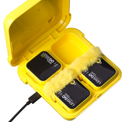 Lensgo LWM-348C Double 1V2 - Micro Không Dây 2.4G Thu Âm Cho Máy Ảnh, Điện Thoại - Hàng chính hãng