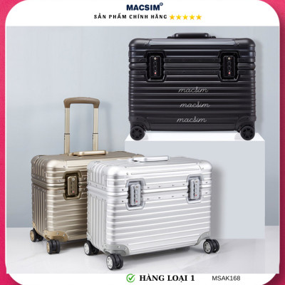 Vali hợp kim nhôm nguyên khối cao cấp Macsim Aksen hàng loại 1 MSAK168 Nhãn hiệu Macsim cao cấp cỡ 17 inches màu đen