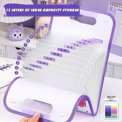 Bìa lưu trữ giấy A4 , tài liệu , gồm 13 lớp trong suốt  , nút bấm quai xách  đa năng và tiện lợi 