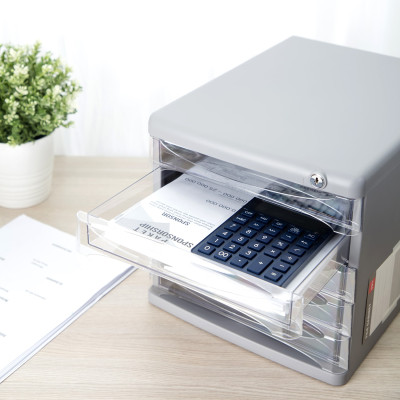 Tủ Tài Liệu 5 Ngăn Deli, Ghi Xám/Đen - E9795