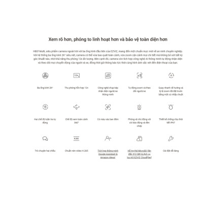 Camera WiFi EZVIZ H80F 3 ống kính 2K 4MP siêu nét cả ngày lẫn đêm, có màu đêm, AI phát hiện người - Hàng chính hãng